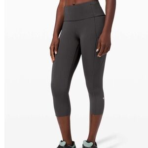 Lululemon Fast and Free Crop II 19" *Non-Reflective Graphite Grey size 12